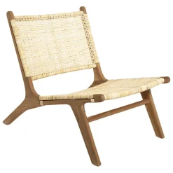 3S. x Home Fauteuil Rotin Timor Naturel Lin Beige