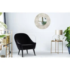 3S. x Home Fauteuil scandinave en velours noir