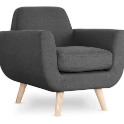 3S. x Home Fauteuil Scandinave Tissu Anthracite TELIA Sale