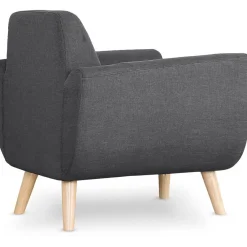 3S. x Home Fauteuil Scandinave Tissu Anthracite TELIA Sale