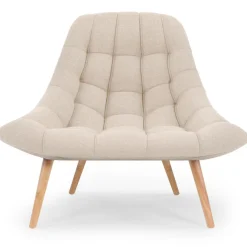 3S. x Home Fauteuil Scandinave Tissu FOLLEY Beige Sale