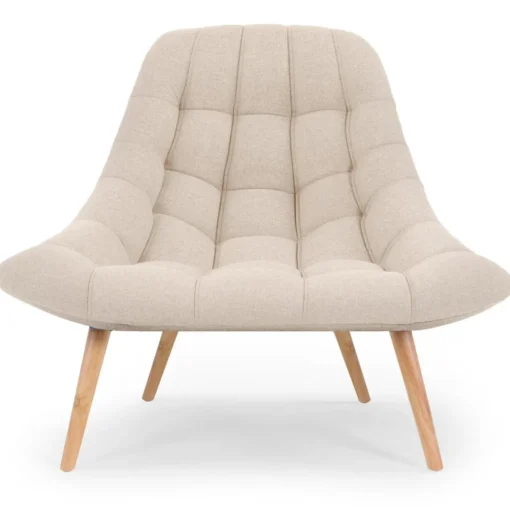 3S. x Home Fauteuil Scandinave Tissu FOLLEY Beige Sale