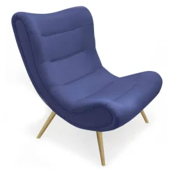 3S. x Home Fauteuil scandinave Tissu Bleu