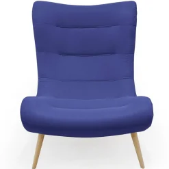 3S. x Home Fauteuil scandinave Tissu Bleu