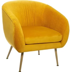 3S. x Home Fauteuil “Solaro” en velours ocre Clearance