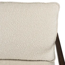 Macabane Fauteuil tissu écru 1 coussin structure métallique GASTON Outlet