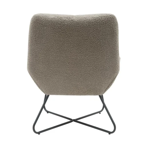 Zago Fauteuil tissu effet laine bouclette foncé Gris Best