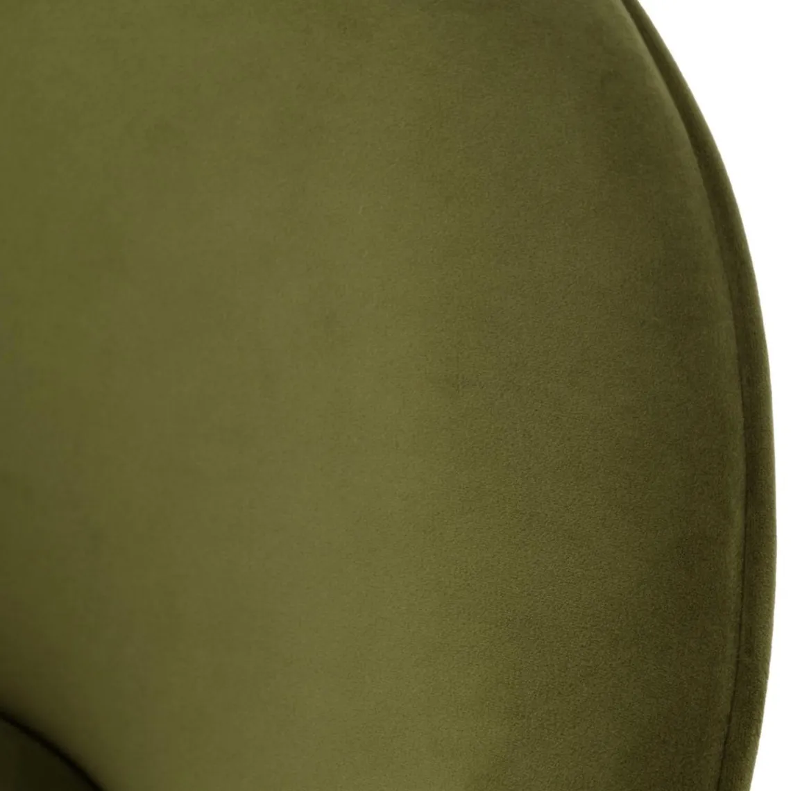 Macabane Fauteuil tissu velours vert olive pieds croisés métal noir AGATHE Best