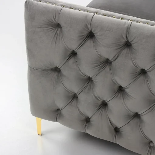 3S. x Home Fauteuil Velours MURRAY Gris Best