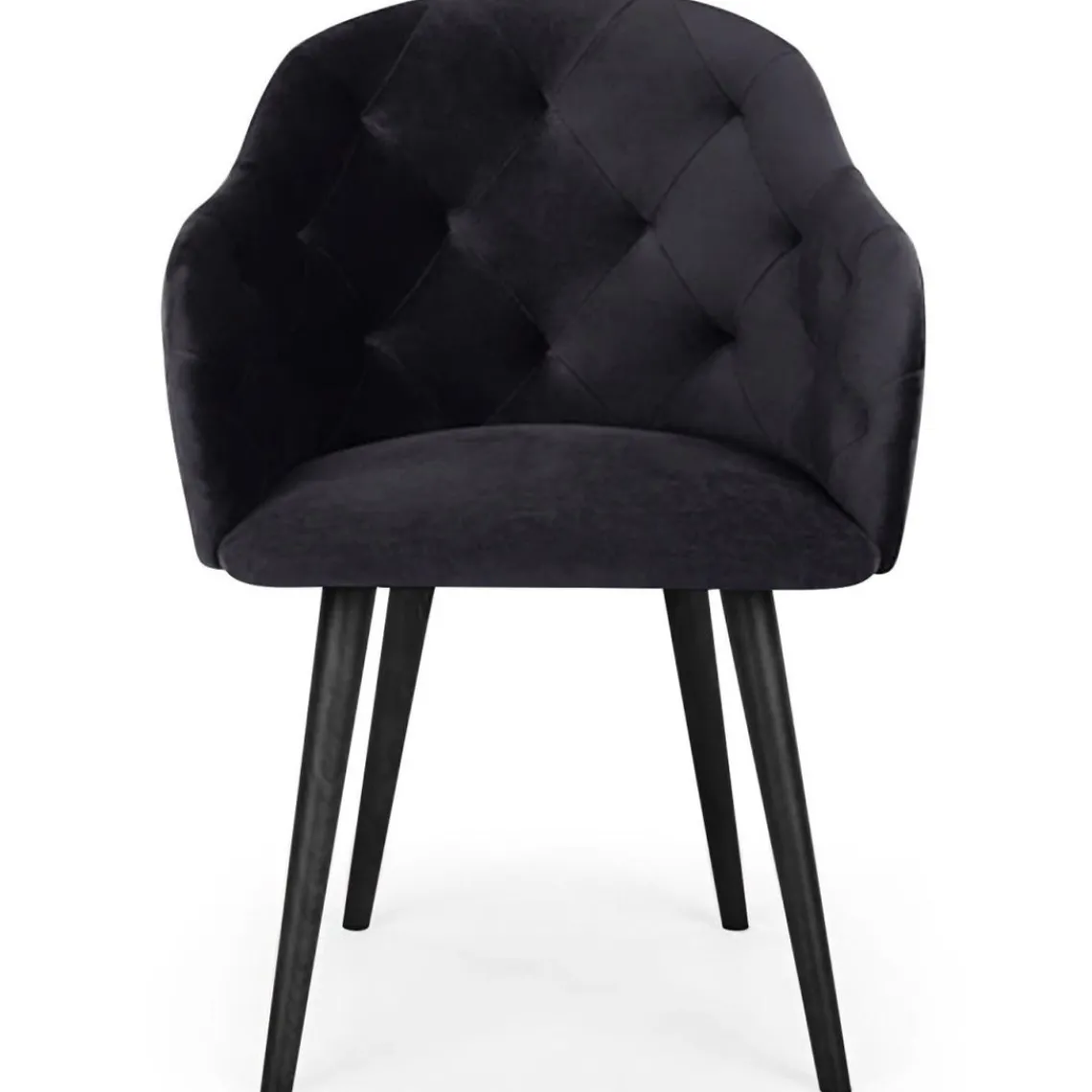 3S. x Home Fauteuil Velours Noir RIONE Clearance