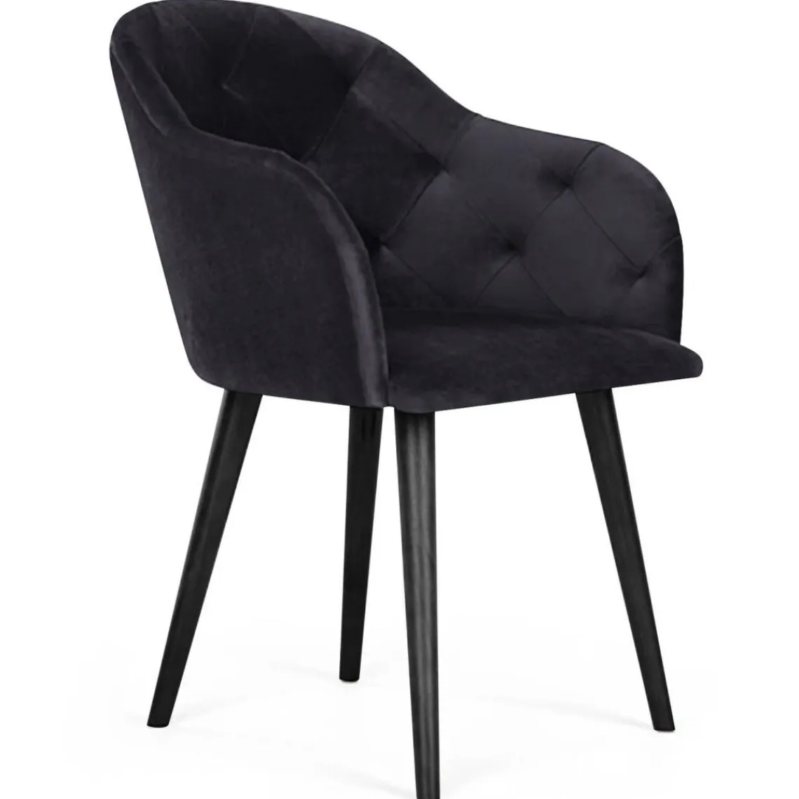 3S. x Home Fauteuil Velours Noir RIONE Clearance