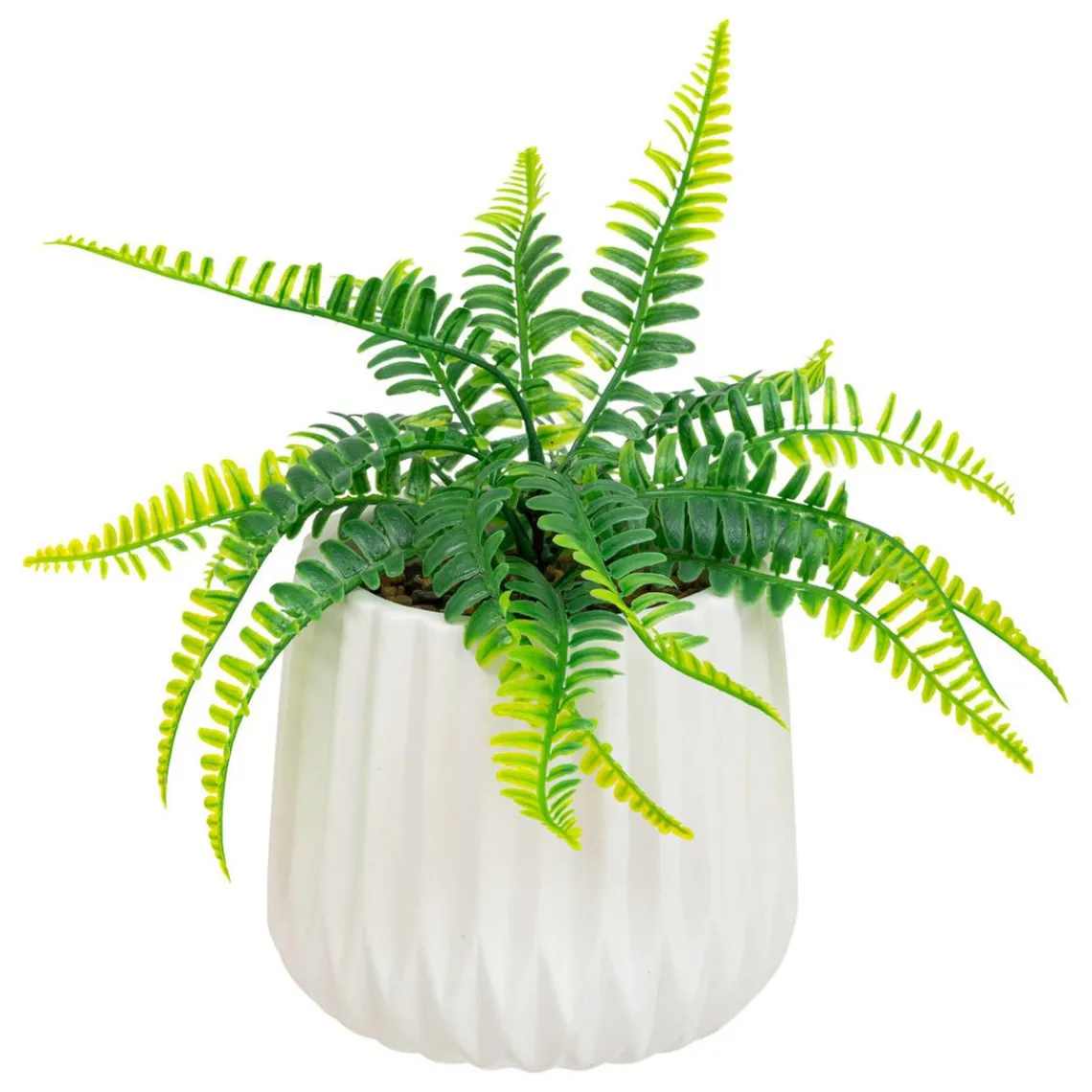 3S. x Home Fougère en Pot Céramique Blanc Paro Best