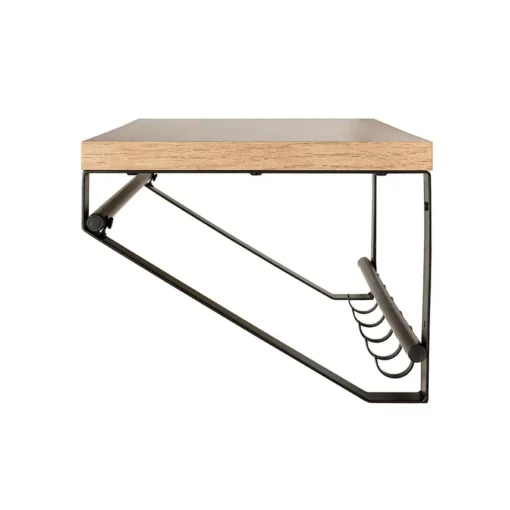 3S. x Home Garderobe avec crochets et tringle en métal noir, étagère décor chêne Discount