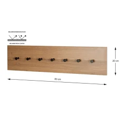 3S. x Home Garderobe murale avec 7 crochets métalliques Hot
