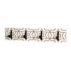 3S. x Home Garderobe murale avec motif et 4 crochets en métal noir Online