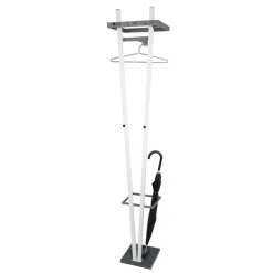 3S. x Home Garderobe murale avec porte parapluies en anthracite époxy et 5 crochets tube d'acier laqué Blanc Online