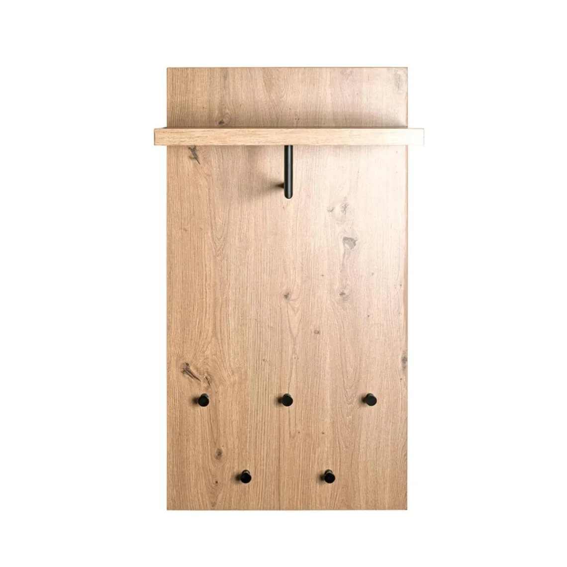 3S. x Home Garderobe murale avec étagère décor cintre et boutons en métal noir Best
