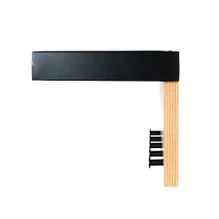 3S. x Home Garderobe murale avec Tringles et 5 crochets en MDF décor mélamine chêne et en Métal laqué noir Brillant Clearance