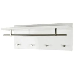 3S. x Home Garderobe murale barre et 4 crochets optique inox Hot