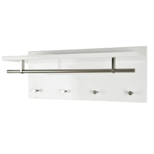 3S. x Home Garderobe murale barre et 4 crochets optique inox Hot