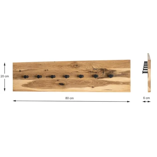 3S. x Home garderobe murale chêne et métal noir Online