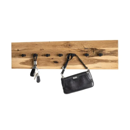3S. x Home garderobe murale chêne et métal noir Online