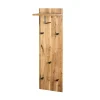 3S. x Home garderobe murale chêne et métal noir - 5 crochets et étagère Sale