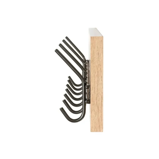 3S. x Home Garderobe murale décor chêne et 7 crochets métal noir Discount