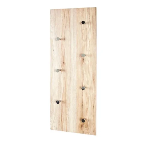 3S. x Home Garderobe murale décor chène 7 crochets acier chromé Discount