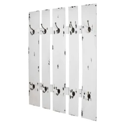 3S. x Home garderobe murale effet bois vieilli blanc 10 crochets New
