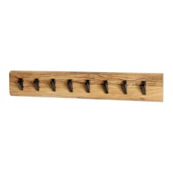 3S. x Home Garderobe murale en bois et 8 crochets en métal noir