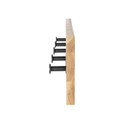 3S. x Home Garderobe murale en bois 5 crochets en métal noirs New