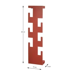 3S. x Home Garderobe murale en métal laqué rouge avec 6 crochets Best