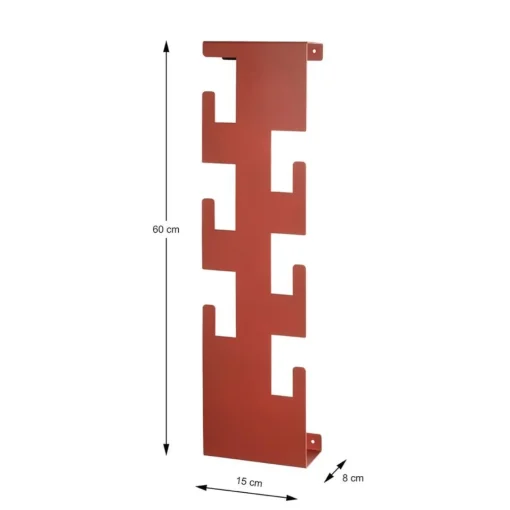 3S. x Home Garderobe murale en métal laqué rouge avec 6 crochets Best
