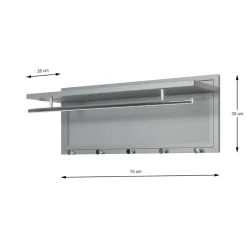 3S. x Home Garderobe murale en tube d'acier peint par poudrage en gris