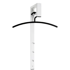 3S. x Home Garderobe murale laqué blanc tringle et crochets chromés Clearance