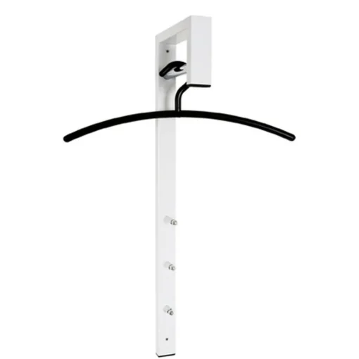 3S. x Home Garderobe murale laqué blanc tringle et crochets chromés Clearance