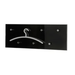 3S. x Home Garderobe murale laquée noire 7 crochets Discount