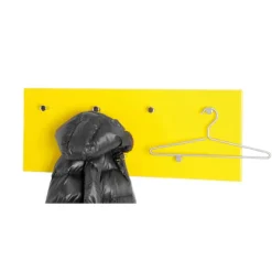 3S. x Home Garderobe murale modulable jaune 7 crochets acier chromé Discount