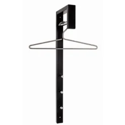 3S. x Home Garderobe murale noir laqué tringle chromé Best