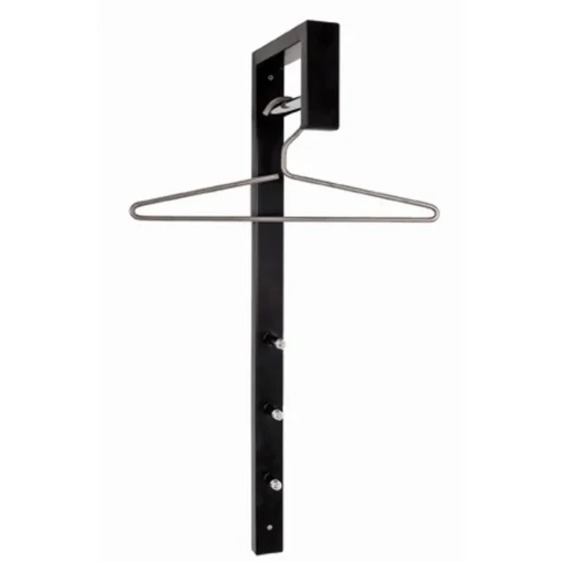 3S. x Home Garderobe murale noir laqué tringle chromé Best