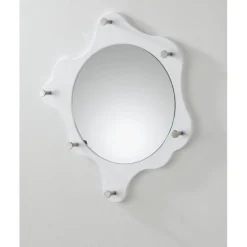 3S. x Home Garderobe murale ronde avec miroir 6 crochets en acier Outlet