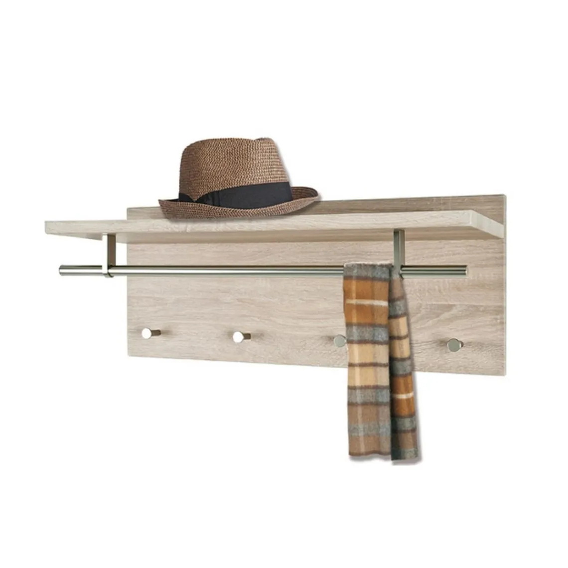 3S. x Home Garderobe murale tringle et 4 crochets métalliques Sale