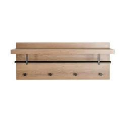 3S. x Home Garderobe murale tringles et 4 crochets métalliques noirs Sale