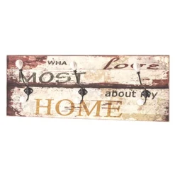 3S. x Home Garderobe murale vintage 3 crochets naturel Online