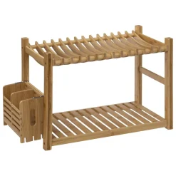 3S. x Home Égouttoir 2 niveaux et couverts bambou Sale