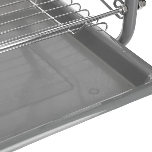 3S. x Home Égouttoir métal 2 niveaux avec plateau gris