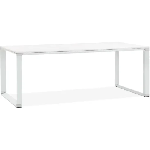 ALTEREGO Grand bureau de direction droit 'XLINE' en bois blanc Discount