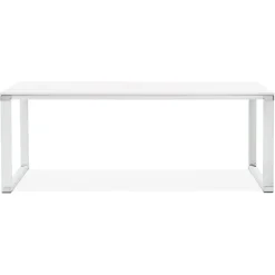ALTEREGO Grand bureau de direction droit 'XLINE' en bois blanc Discount