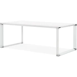 ALTEREGO Grand bureau de direction droit 'XLINE' en bois blanc Discount